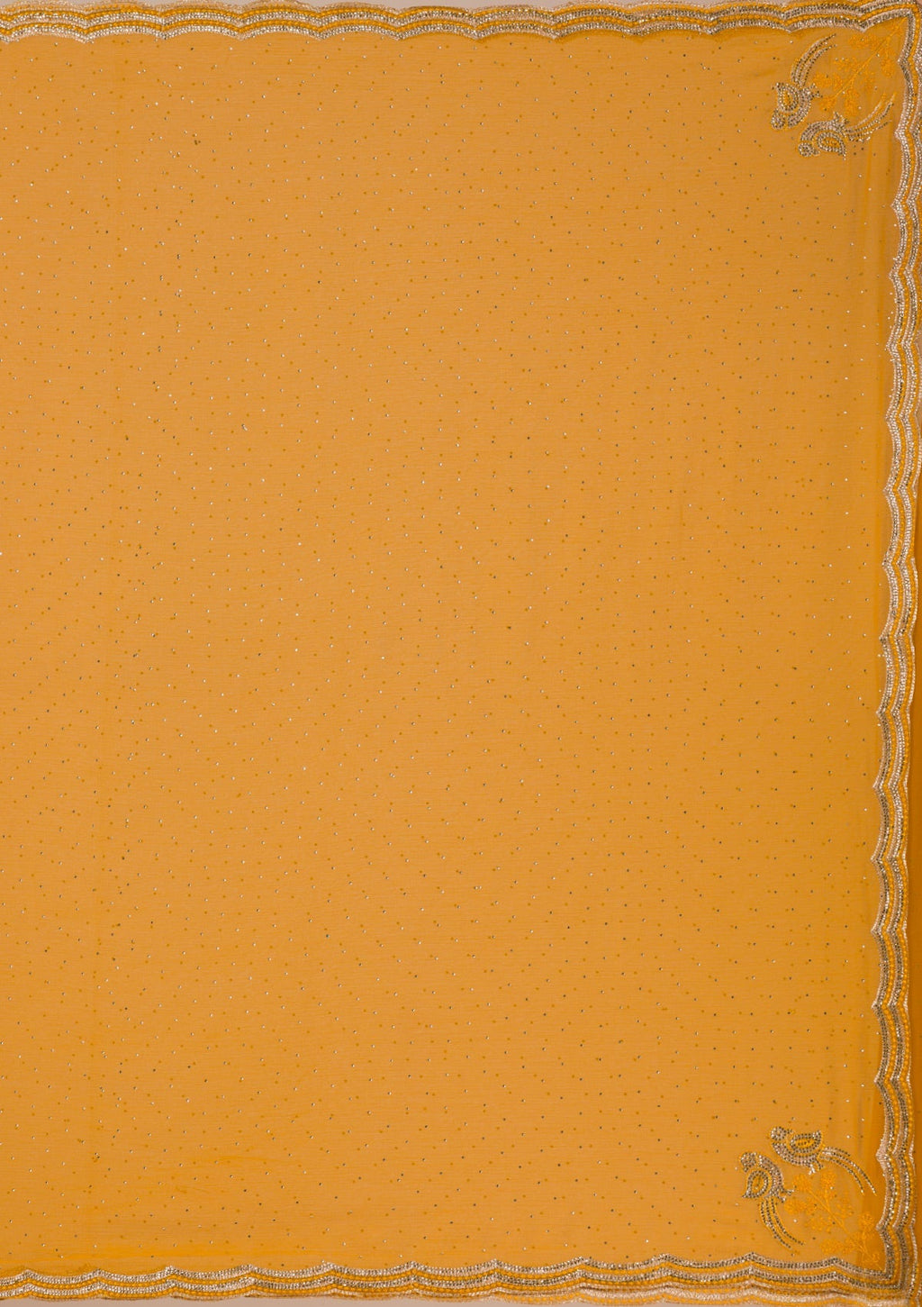 Mustard Stonework Chiffon Saree