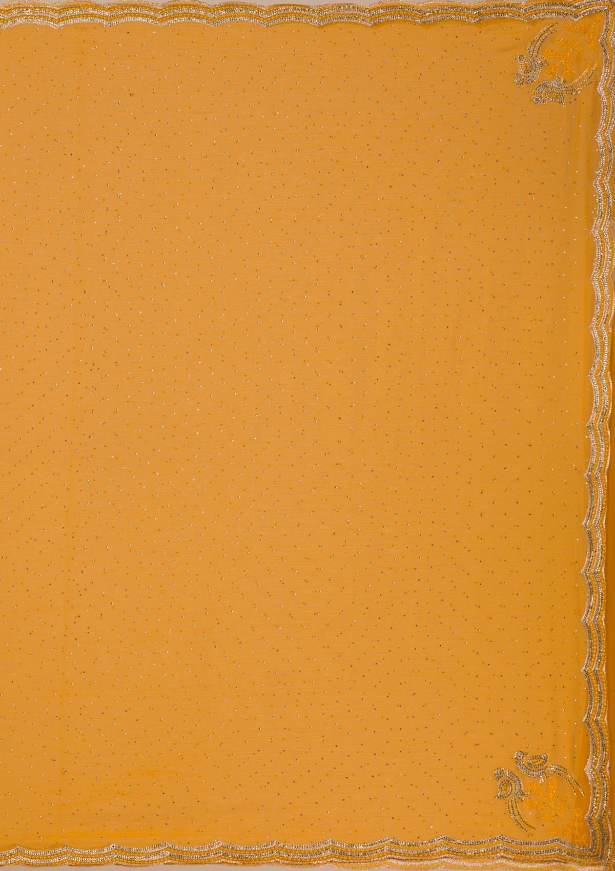 Mustard Stonework Chiffon Saree