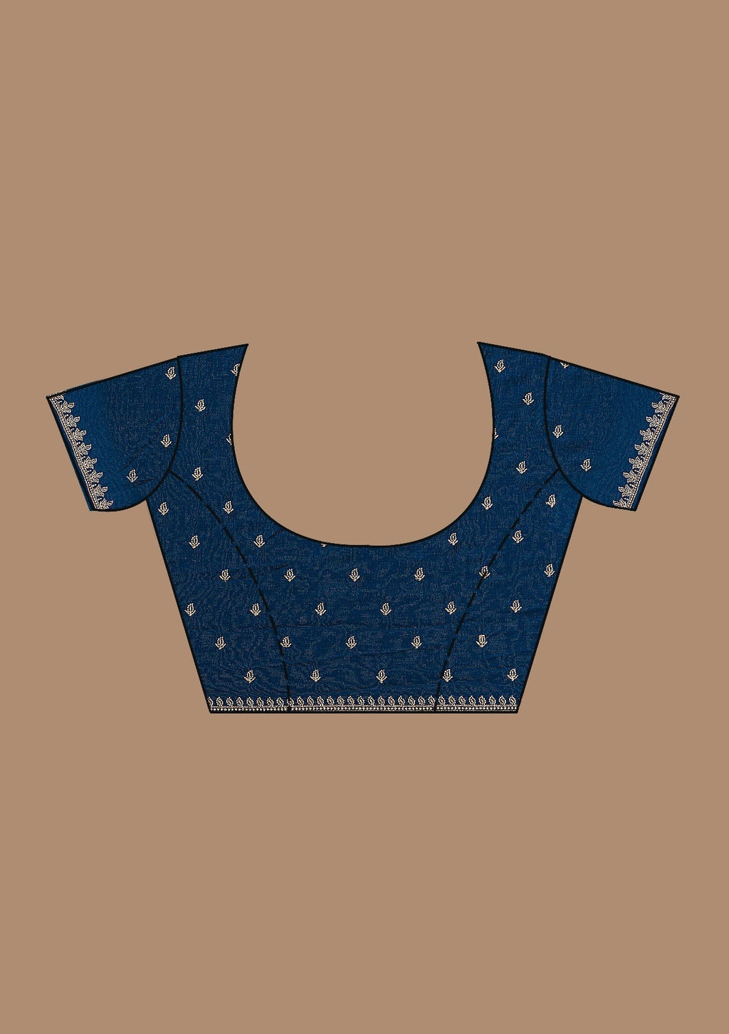 Navy Blue Zariwork Soft Silk Saree