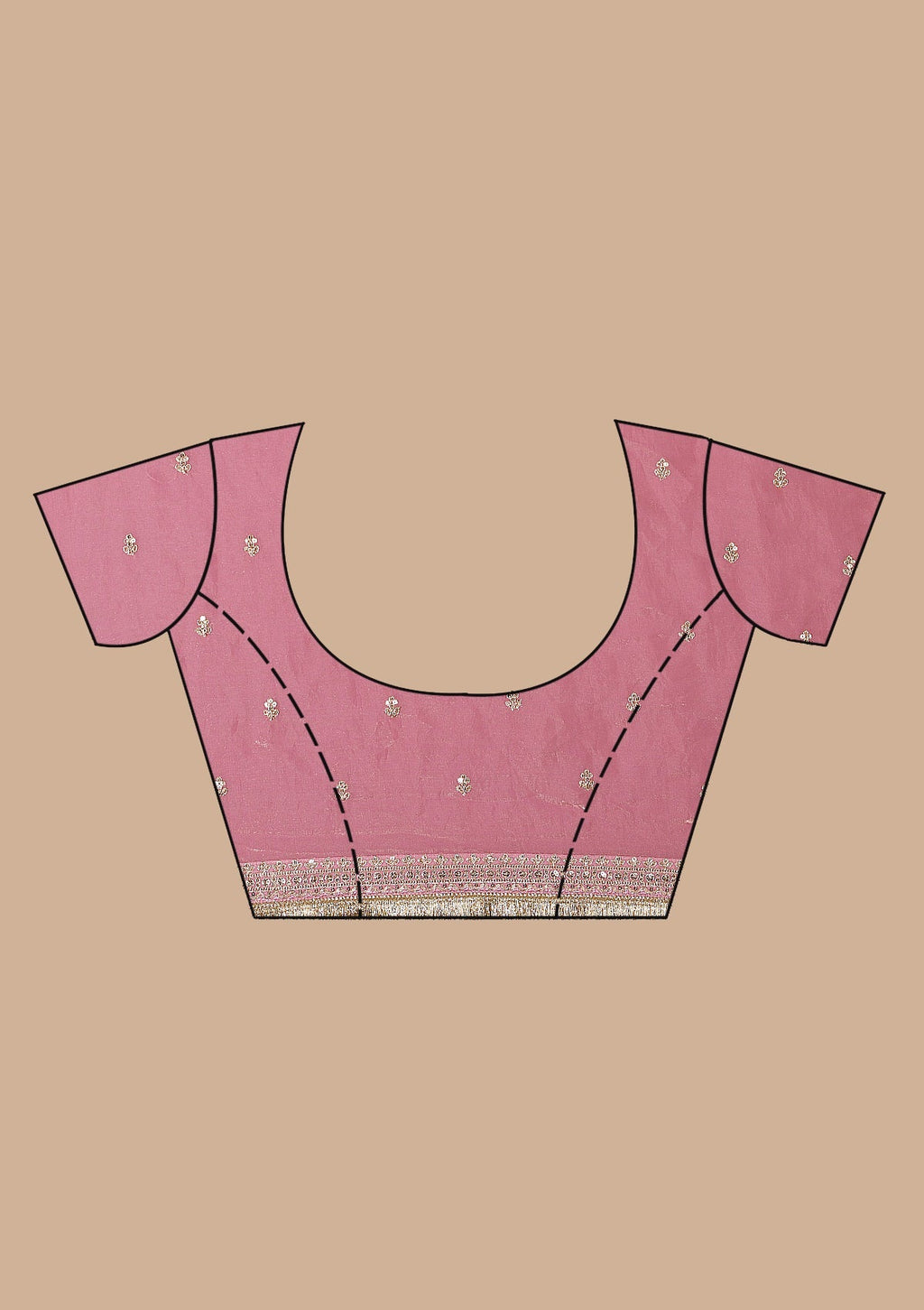 Onion Pink Threadwork Tissue Saree