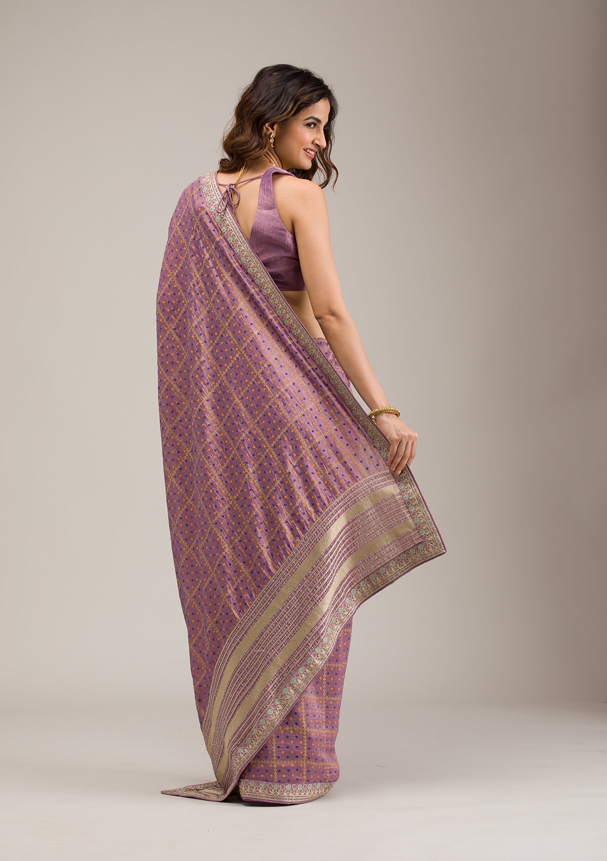 Purple Zariwork Soft Silk Saree